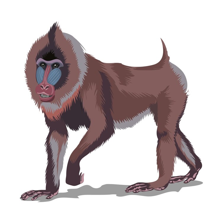 großer brauner Affe. in weißem Hintergrund isoliert.