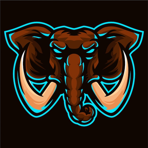Großer elefant, mammut logo vorlage