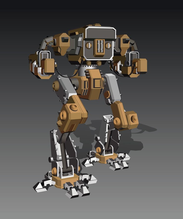 Vektor großer gehender roboter spielerischer design vektor