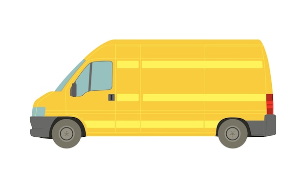 Großer gelber Lieferwagen auf weißem Hintergrund - Vektorillustration