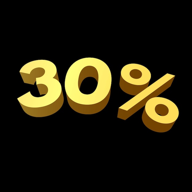 Großer Preisnachlass von 30 % mit goldenem Text für Geschäfte