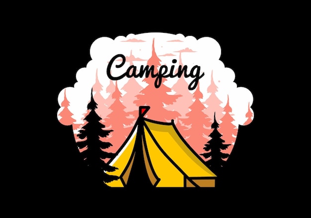 Großes campingzelt-illustrationsdesign