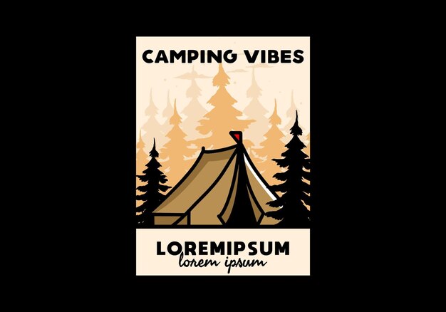 Großes campingzelt-illustrationsdesign