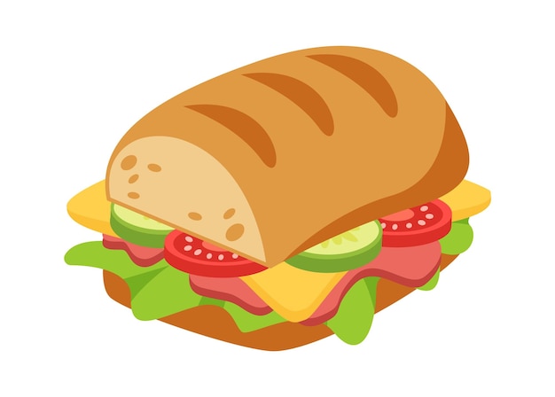 Großes sandwich lebensmittel-symbol vektor-illustration