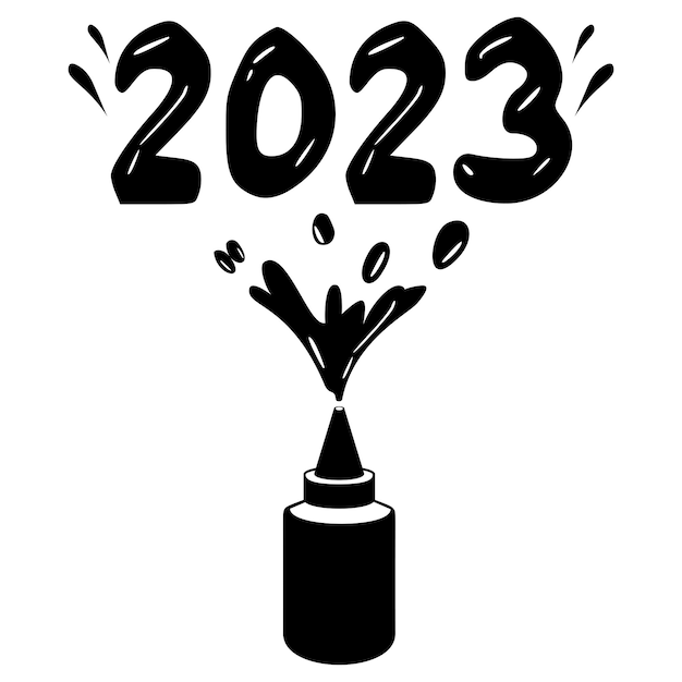 Ground based sparklers splashing 2023 konzept twenty twenty three vektor frohes neues jahr 2023 hny