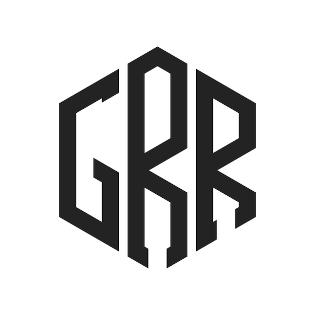 GRR-Logo-Design Anfangsbuchstaben GRR-Monogramm-Logo in sechseckiger Form