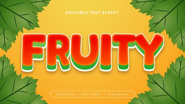 Grün-gelb-rot fruchtig 3D-bearbeitbare Text-Effekt-Schriftart