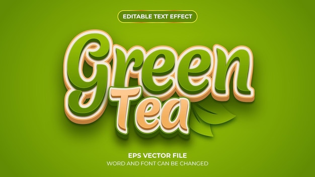 Vektor grüne bearbeitbare texteffektvorlage