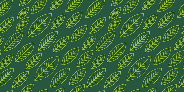 Grüne blätter des nahtlosen musters. flache vektorvorlage. vorlage für hintergrundbilder, website-hintergrund, druckdesign, karten, menüdesign, einladung. thema sommer und herbst. vektor-illustration.