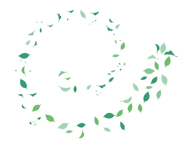 Grüne Blätter fallen, fallende Blätter, Vektorillustration im Hintergrund