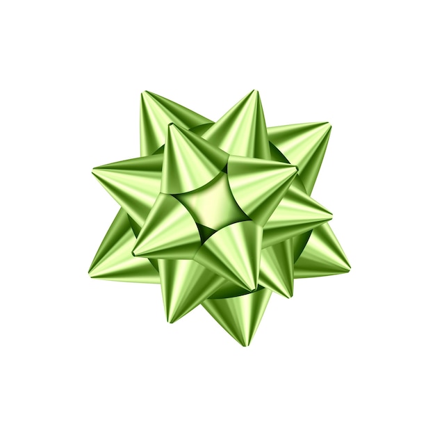Grüne dekorative Geschenk Schleife isoliert auf weißem Hintergrund Weihnachten Neujahr Geburtstagsdekoration Vektor-Urlaub-Design-Element für Banner-Grußkarte-Poster