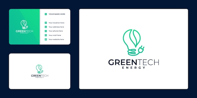 Grüne energie-logo-design-vektor. öko-glühbirne-symbol