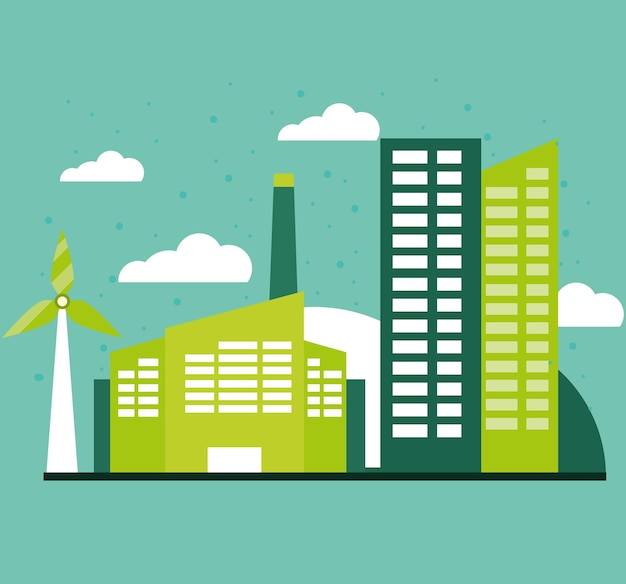 Grüne Energiefabrik und Stadt