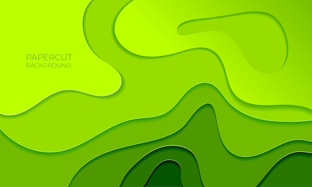 Grüne Farbe des Papercut-Hintergrunddesigns