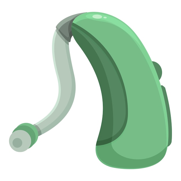 Grüne farbe hörgerät-ikonen cartoon-vektor niveau der klanggeräte