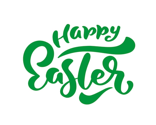 Grüne fröhliche Ostern handgeschriebener Schriftzug Frohe Ostern Typografie Vektordesign für Grußkarten