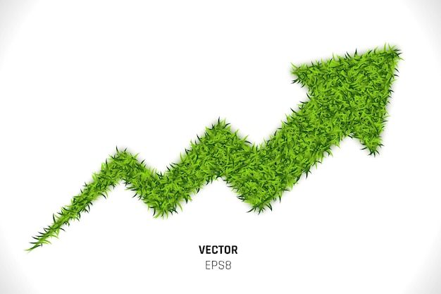 Vektor grüne gras-pfeil-3d-illustration