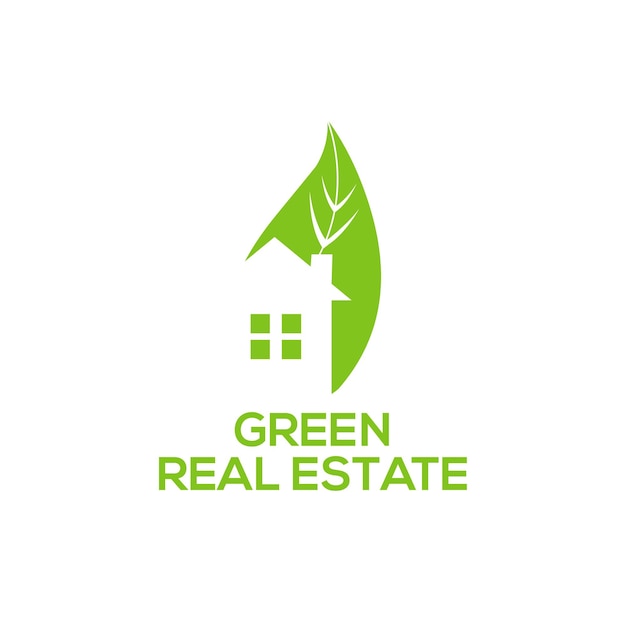 Grüne Immobilien-Logo-Design-Vorlage Premium-Vektor