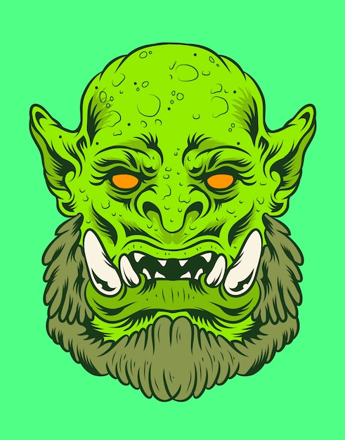 Vektor grüne monster-vektor-illustration