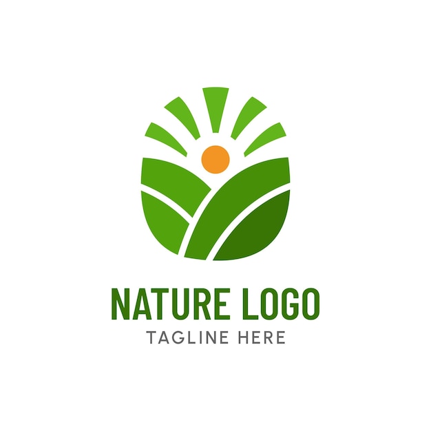 Grüne Natur-Logo-Design-Vorlage. Gut für die Natur Firmenlogo