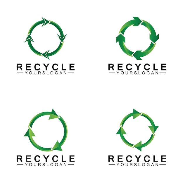 Grüne pfeil-recycling-logo-vektorsymbol-vorlage