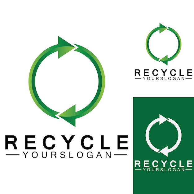 Grüne pfeil-recycling-logo-vektorsymbol-vorlage