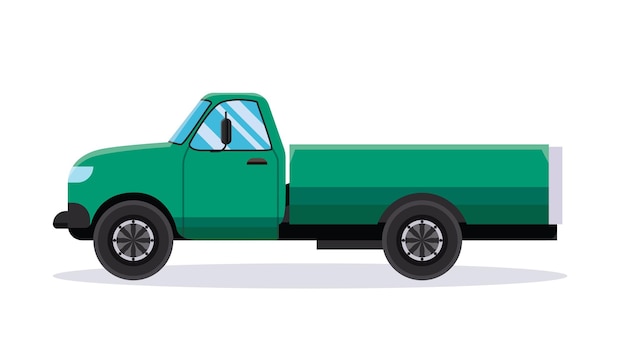 Grüne Pickup-Truck-Vektorillustration