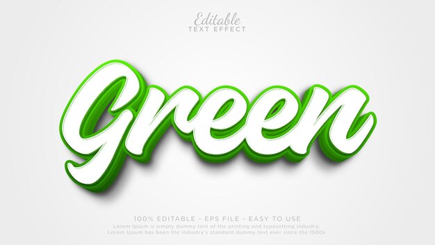 Grüner bearbeitbarer text-effekt textmockup für lebensmittel- und getränke-branding