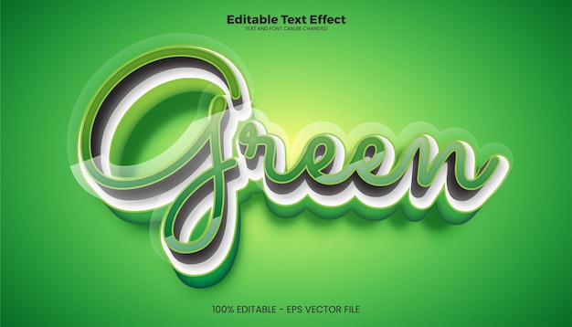 Vektor grüner bearbeitbarer texteffekt im modernen trendstil