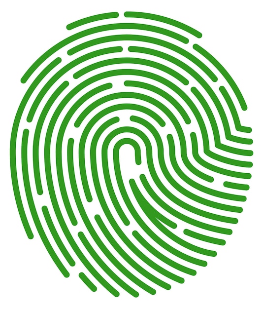 Vektor grüner fingerabdruck genehmigte authentifizierung symbol für erfolgreiche anmeldung