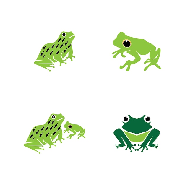 Grüner frosch-symbol und symbol-vektor-illustration