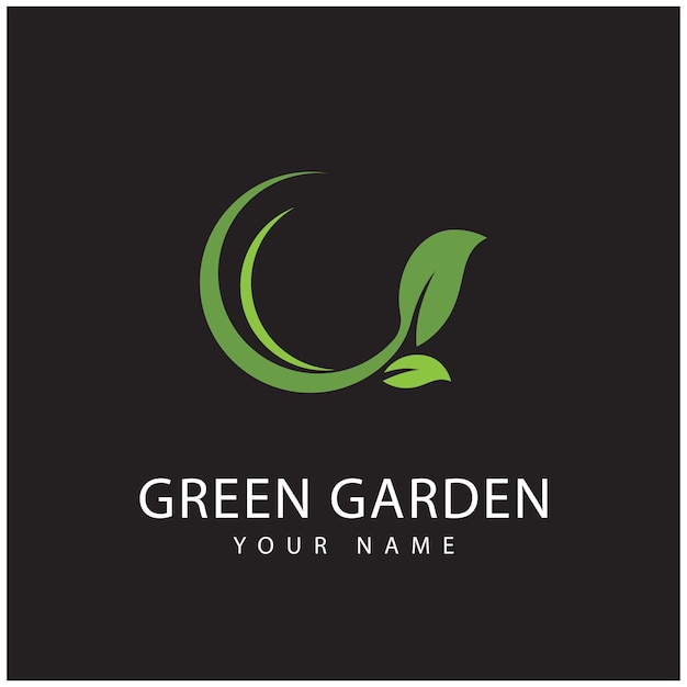 Grüner garten-logo-vektor und -symbol