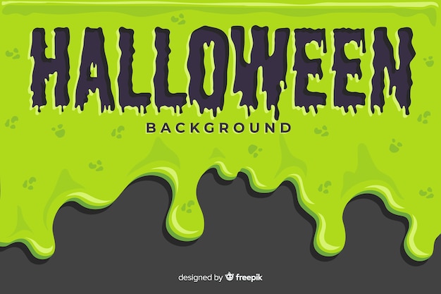 Grüner halloween-hintergrund mit flachem design