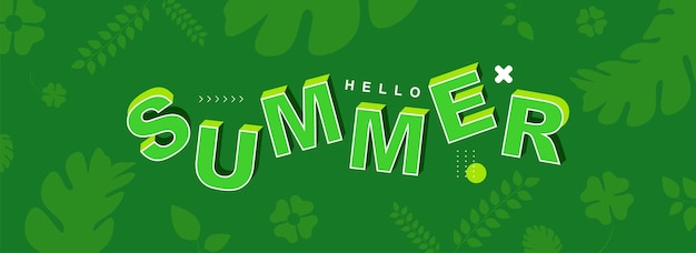 Vektor grüner hintergrund der sommerferien mit bearbeitbarem sommerschlussverkaufstext