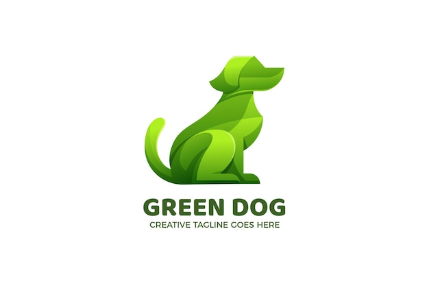 Grüner hund gradient logo vorlage