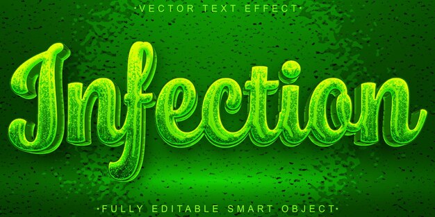 Grüner Infektionsvektor voll redigierbarer Smart Object Text-Effekt