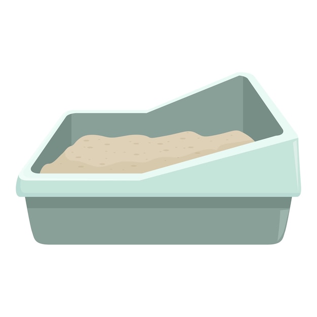 Grüner offener Schrottkasten voller Sand für die Hygiene von Katzen