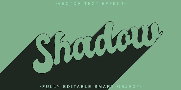 Vektor grüner schattenvektor, vollständig editierbarer texteffekt für intelligente objekte