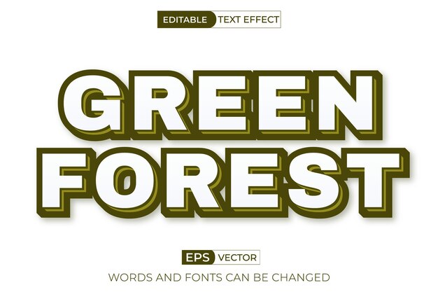 Grüner Wald 3D-Text-Effekt