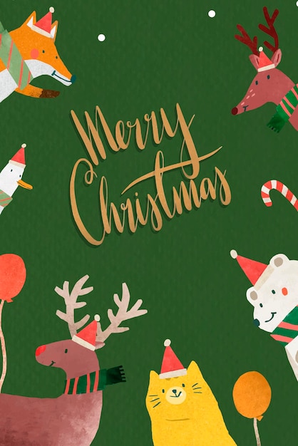 Grüner Weihnachtsgrußkartenvektor