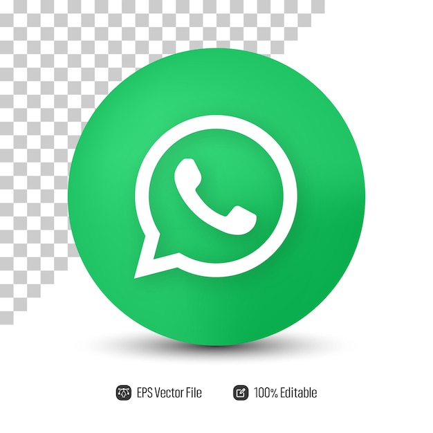 Grünes 3D-Symbol von WhatsApp