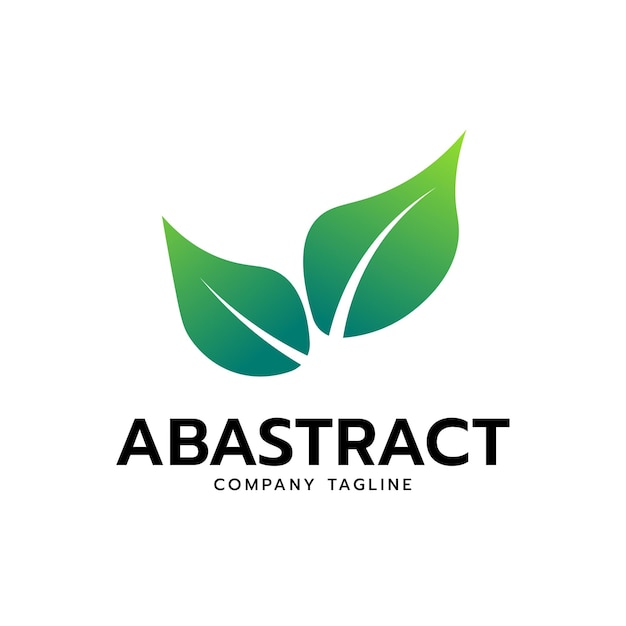 Grünes abstraktes Logodesign mit Blatt