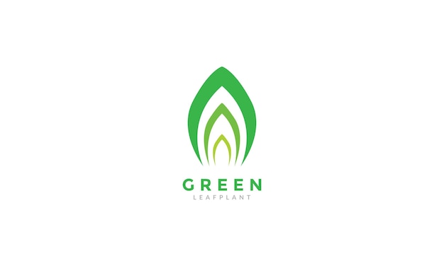Grünes blatt abstraktes dreieck abgerundetes logo-vektorsymbol-illustrationsdesign