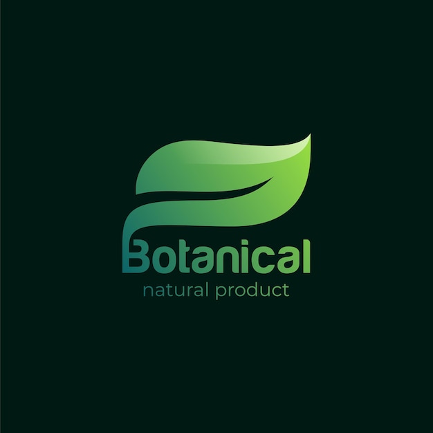 Grünes blatt botanische naturkost-typografie-logo-vorlage bio-produkt-logo