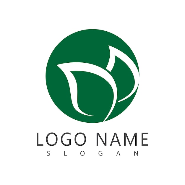 Grünes blatt logo ökologie natur element vektor icon