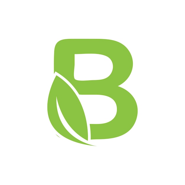 Vektor grünes blatt und buchstabe b-monogramm-logo-designvektor