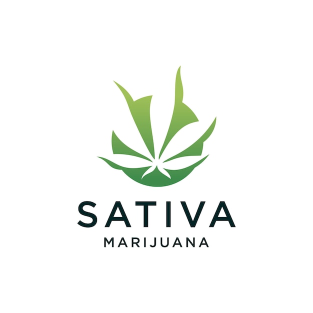 Grünes cannabis sativa medizinisches öl-symbol-logo-design