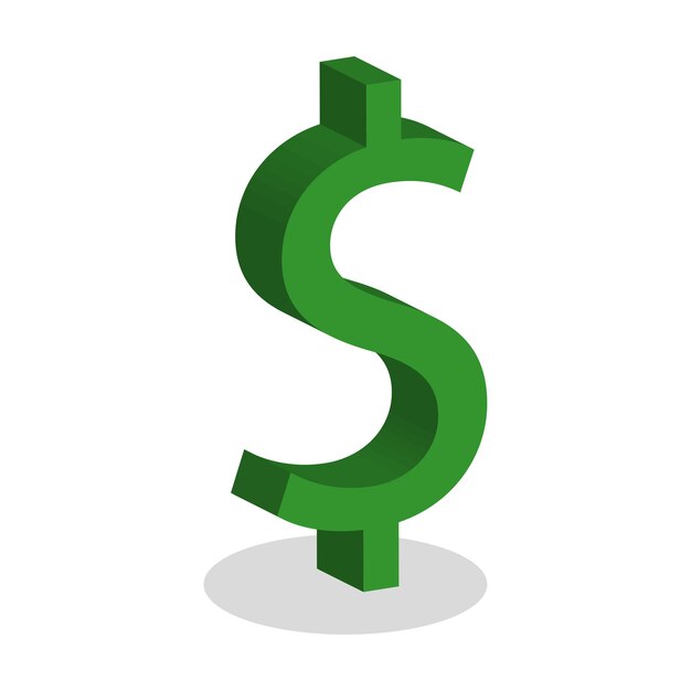 Grünes Dollarsymbol Realistisches 3D-Design Vektorillustration EPS 10 Stockbild