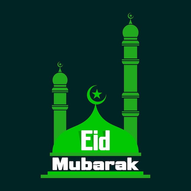 grünes Farbmoske-Design für Eid Mubarak