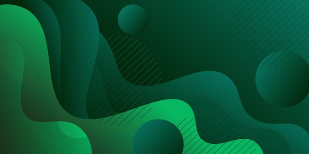 Grünes geometrisches Geschäftsbannerdesign Kreatives Bannerdesign mit Wellenform und Hintergrund